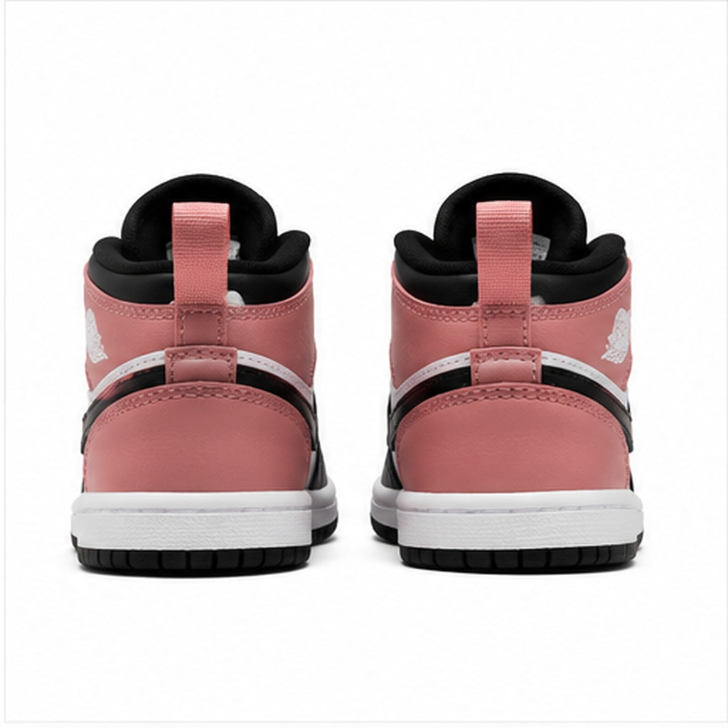Nike Jordan 1 Mid TD da bambino bianche, nere e rosa