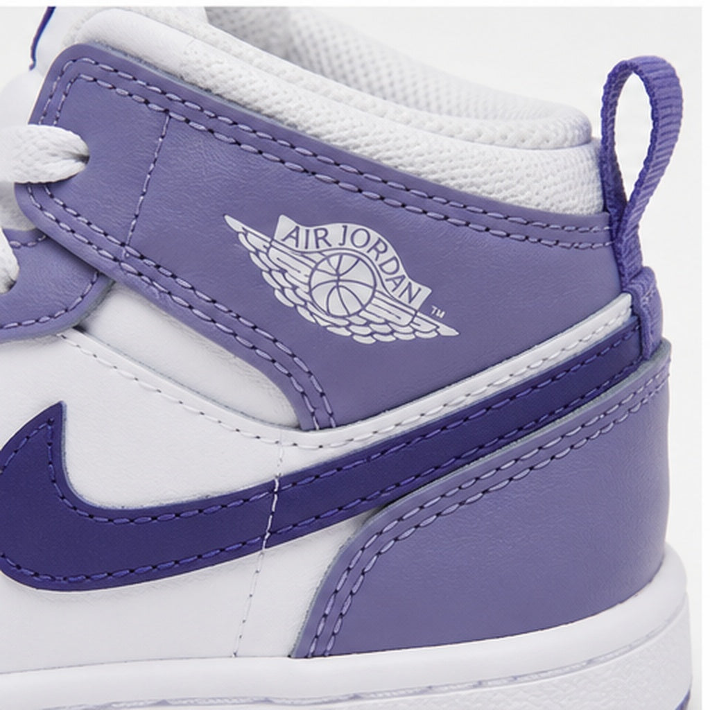 Nike Jordan 1 Mid TD da bambino bianche e viola ametista