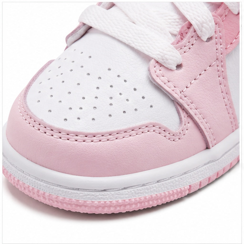 Nike Jordan 1 Mid TD da bambino rosa, bianche e rosse