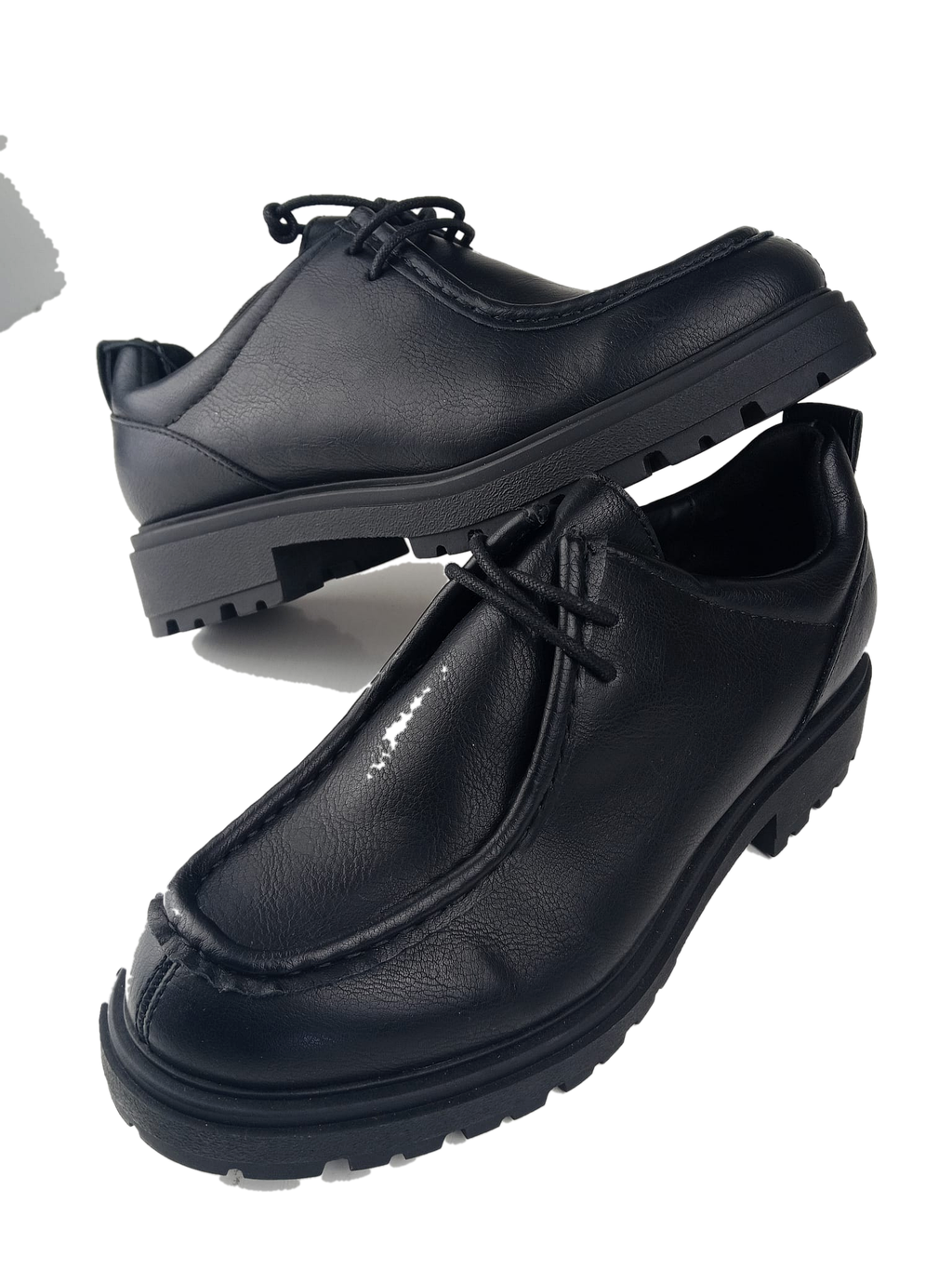 Scarpe stringate nere con suola track