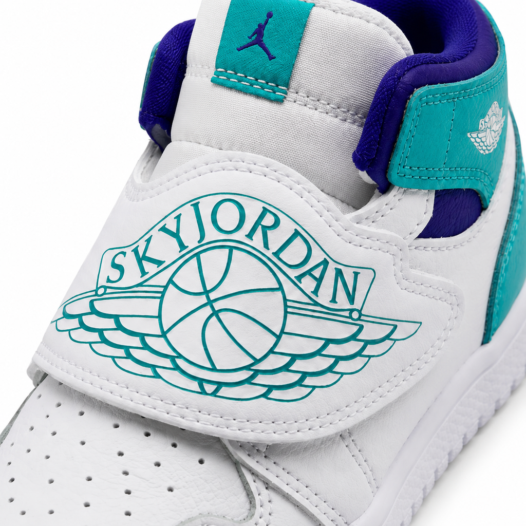 Sky Jordan 1 (TD) White/Turquoise/Purple – EU 26