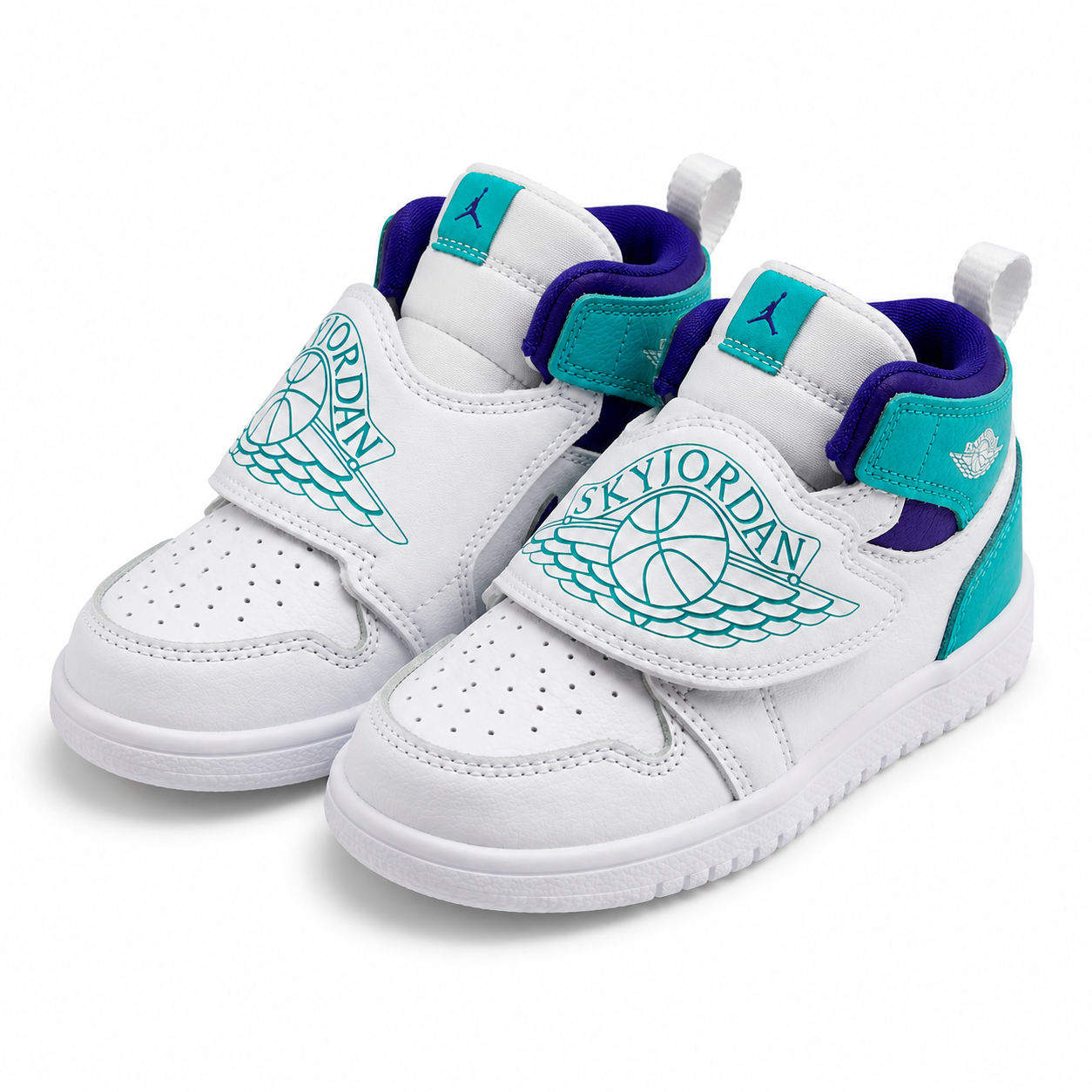 Sky Jordan 1 (TD) White/Turquoise/Purple – EU 26