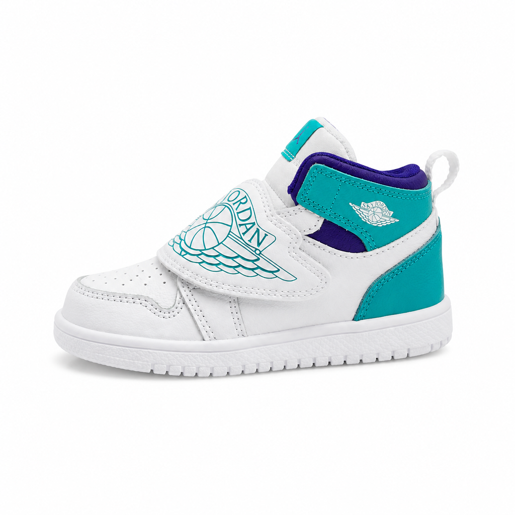 Sky Jordan 1 (TD) White/Turquoise/Purple – EU 26