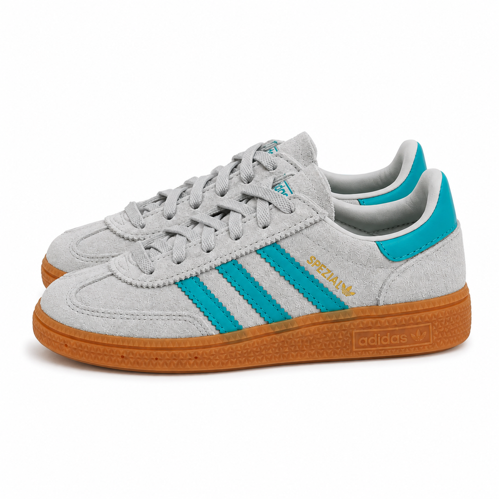 adidas Originals Handball Spezial CF EL I Grey Two/Pure Teal/Gum – EU 25.5