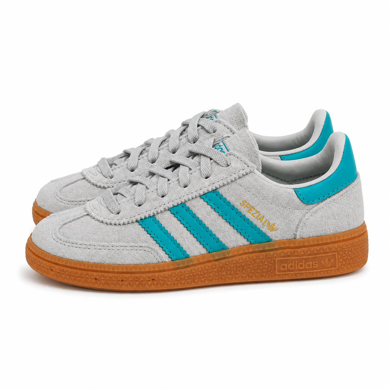 adidas Originals Handball Spezial CF EL I Grey Two/Pure Teal/Gum – EU 25.5