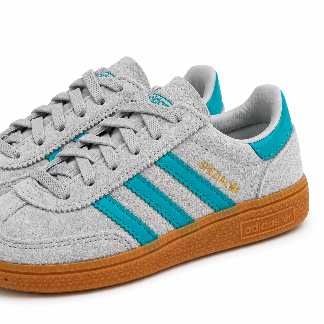 adidas Originals Handball Spezial CF EL I Grey Two/Pure Teal/Gum – EU 25.5
