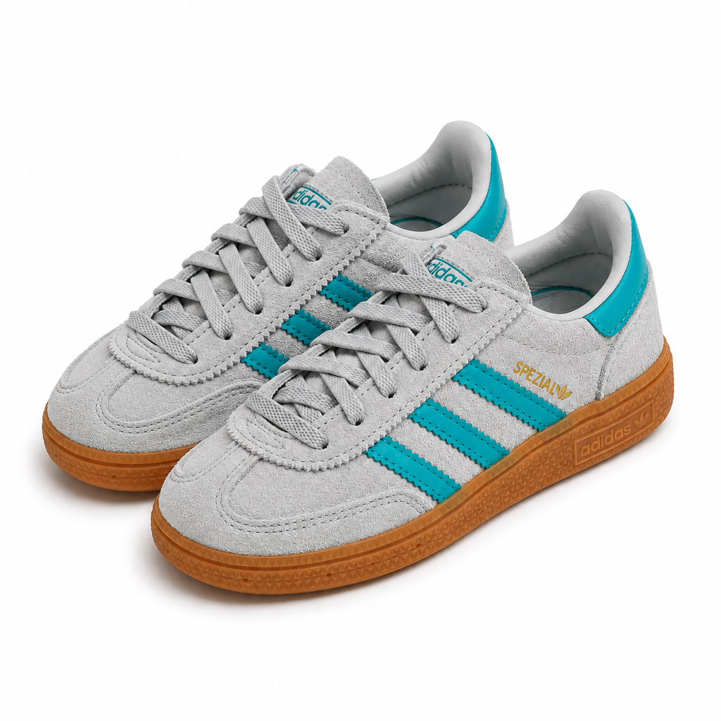 adidas Originals Handball Spezial CF EL I Grey Two/Pure Teal/Gum – EU 25.5