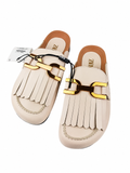 Zara Mocassini Sabot Beige con Frange - Taglia 37