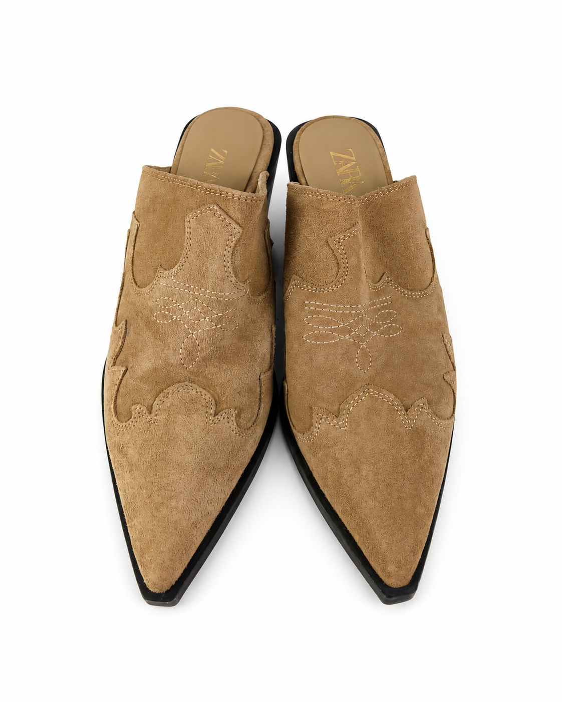 Zara Sabot Western Cammello a Punta - Taglia 35