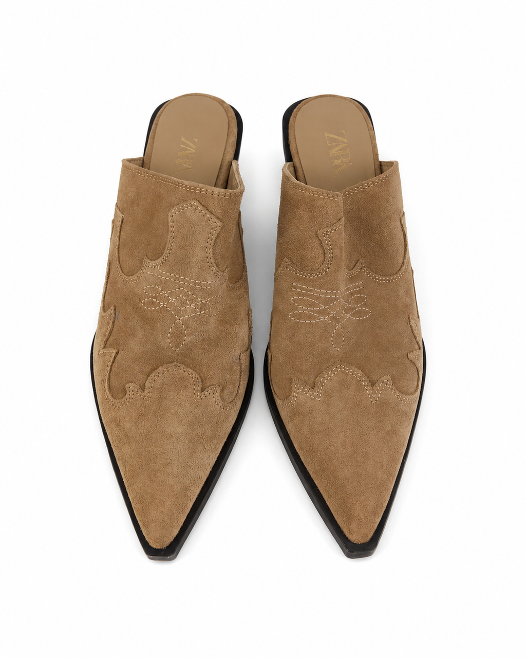 Zara Sabot Western Cammello a Punta - Taglia 35