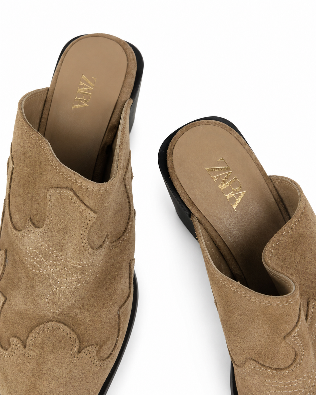 Zara Sabot Western Cammello a Punta - Taglia 35