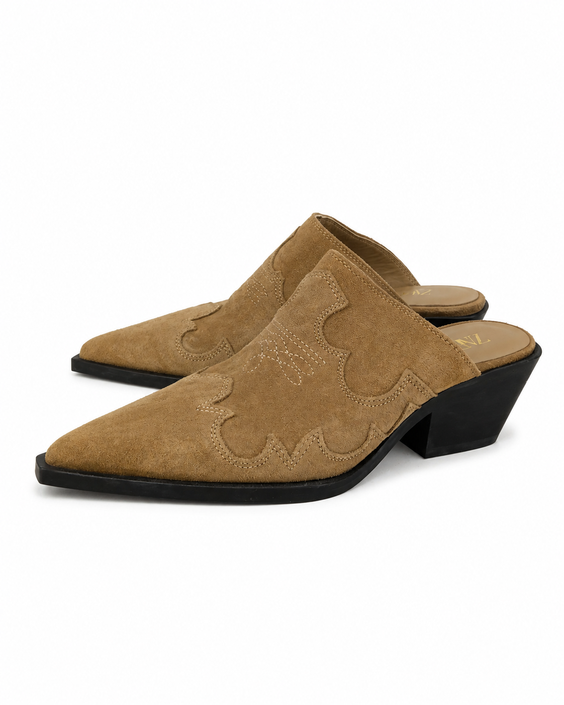 Zara Sabot Western Cammello a Punta - Taglia 35