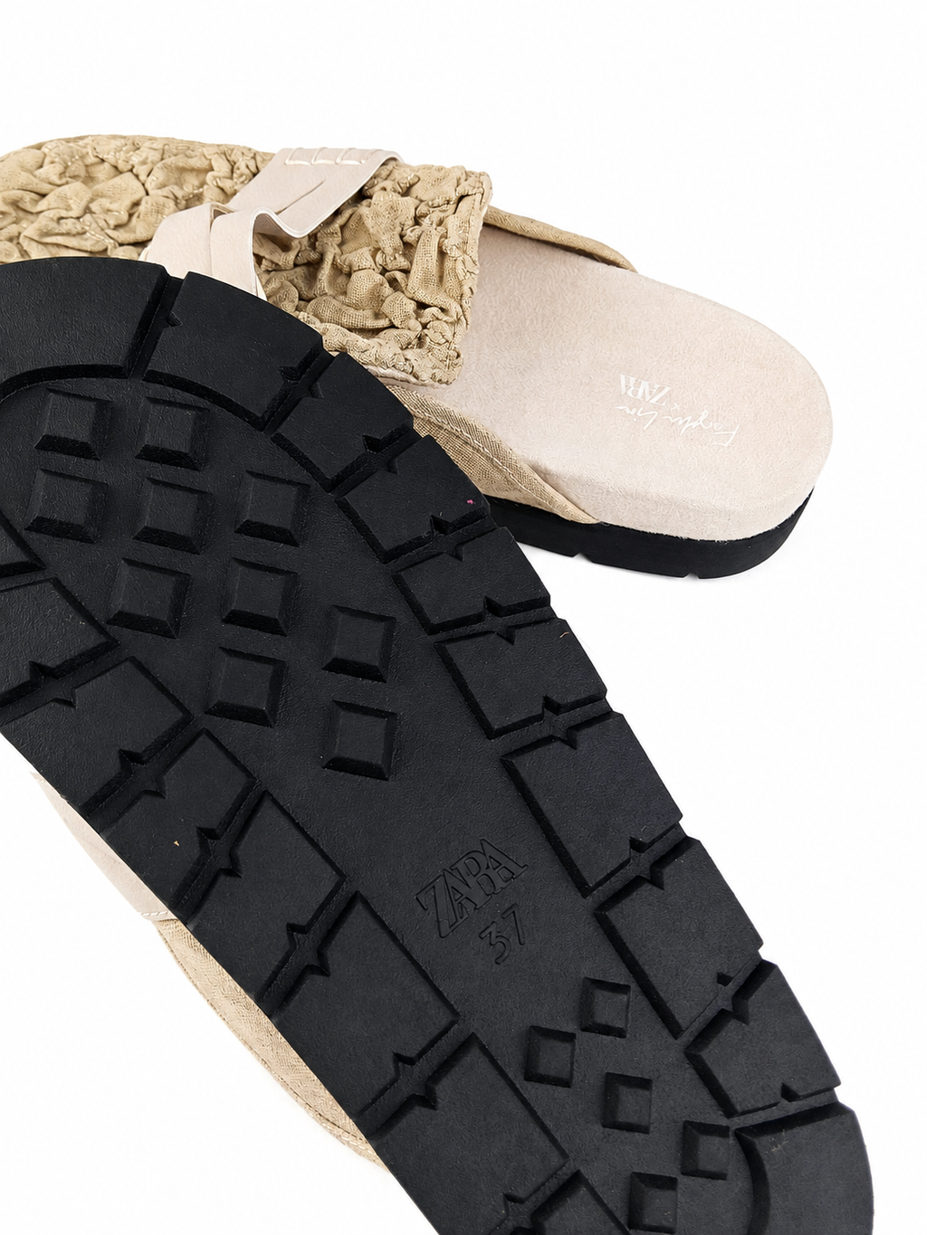 Zara Sabot Beige Ricamato - Taglia 37