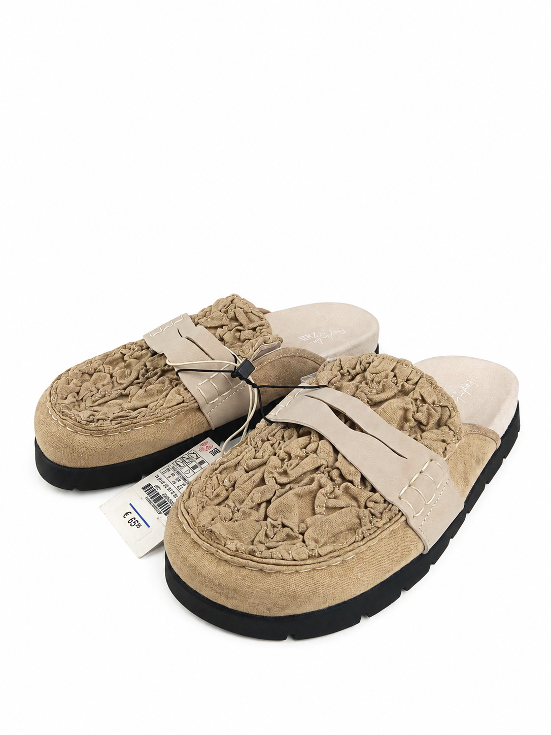 Zara Sabot Beige Ricamato - Taglia 37