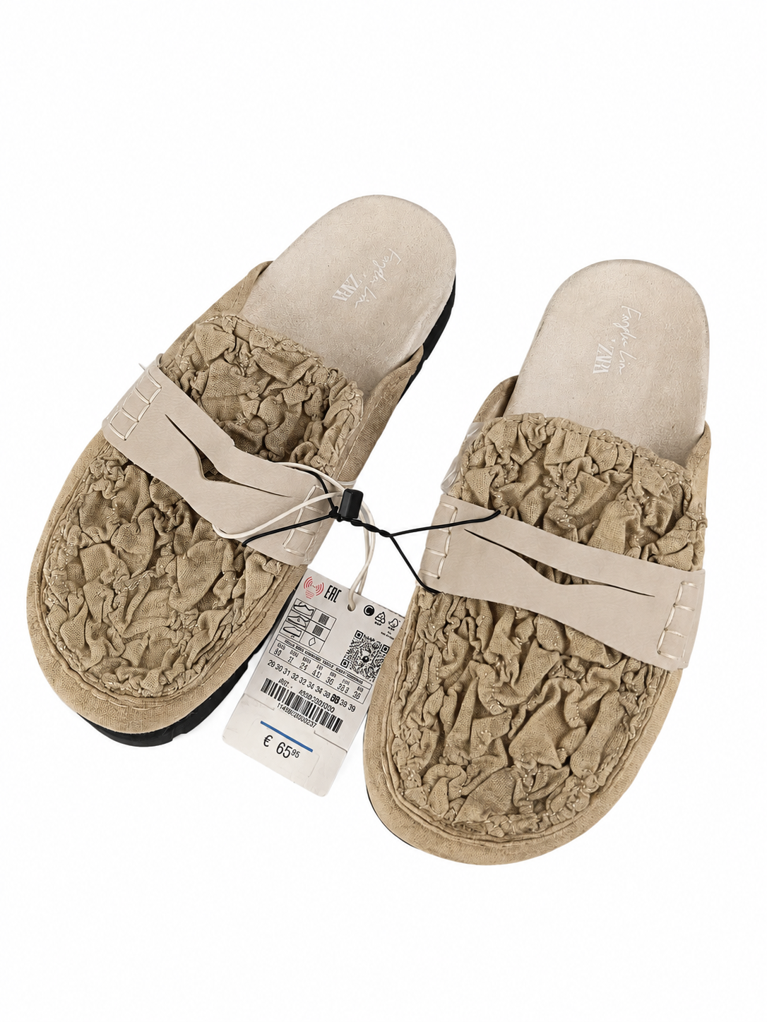 Zara Sabot Beige Ricamato - Taglia 37