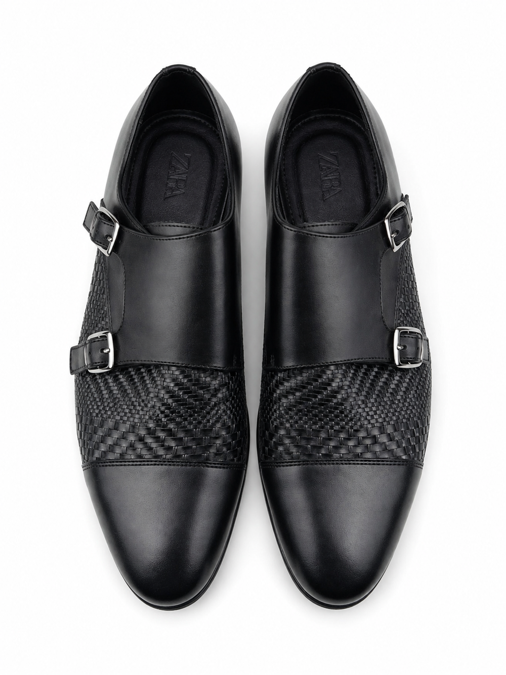 Zara Scarpa Monk Nera Intrecciata - Taglia 41