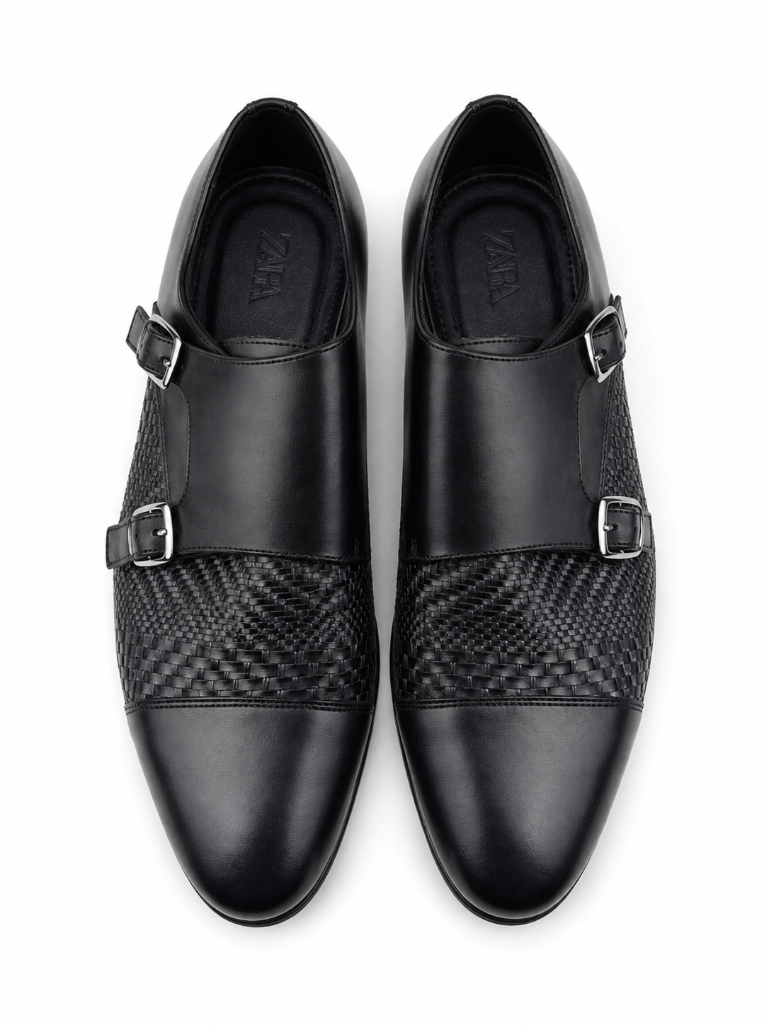 Zara Scarpa Monk Nera Intrecciata - Taglia 41
