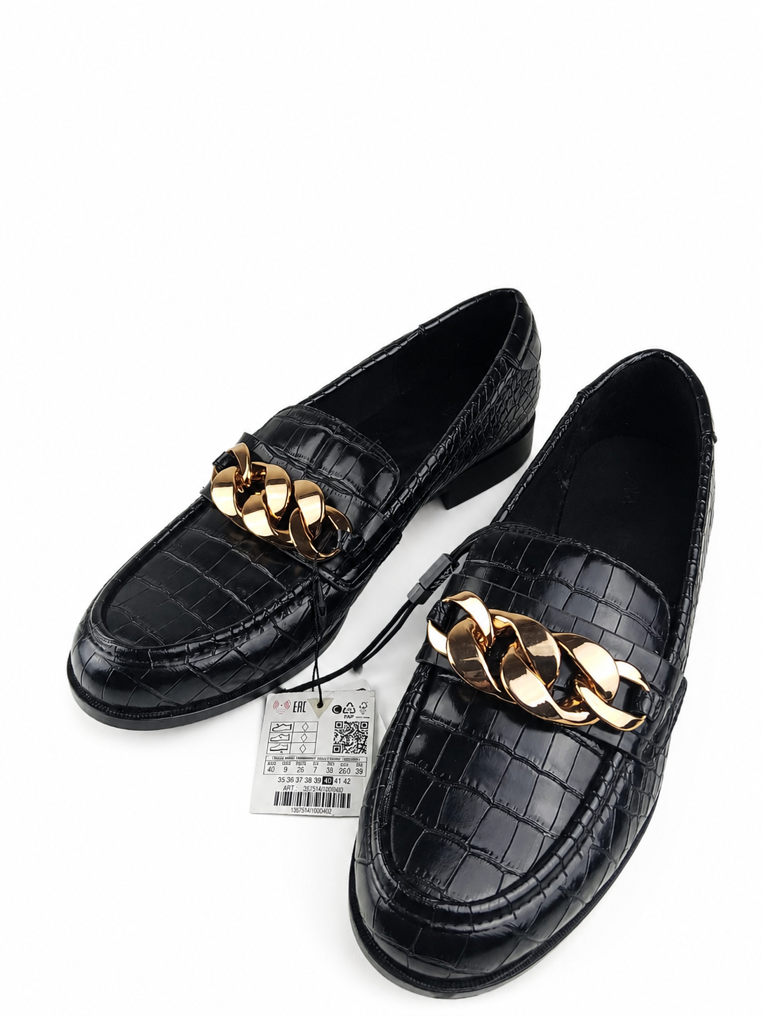 Ballerine slingback nere verniciate con cinturino di strass Zara - Taglia 40