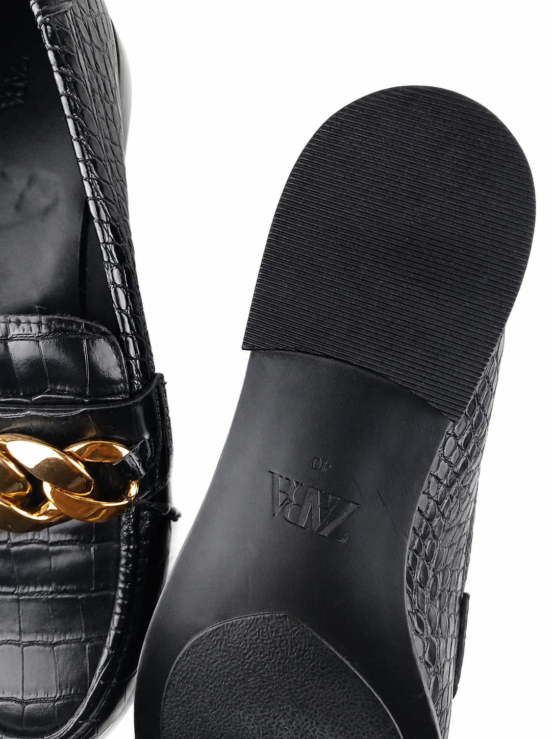 Ballerine slingback nere verniciate con cinturino di strass Zara - Taglia 40