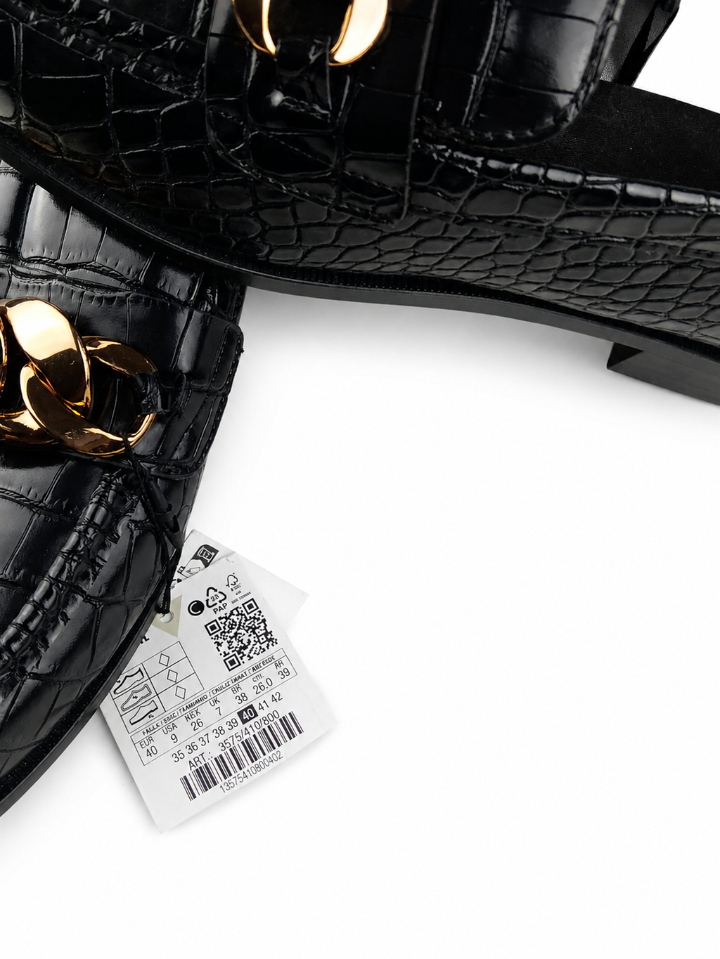 Ballerine slingback nere verniciate con cinturino di strass Zara - Taglia 40