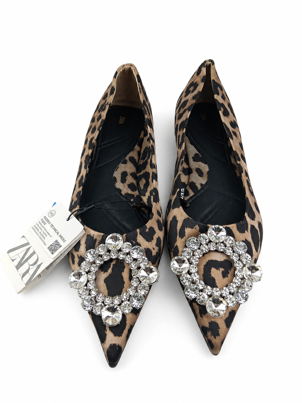 Ballerine leopardate a punta con fibbia di strass Zara - Taglia 38