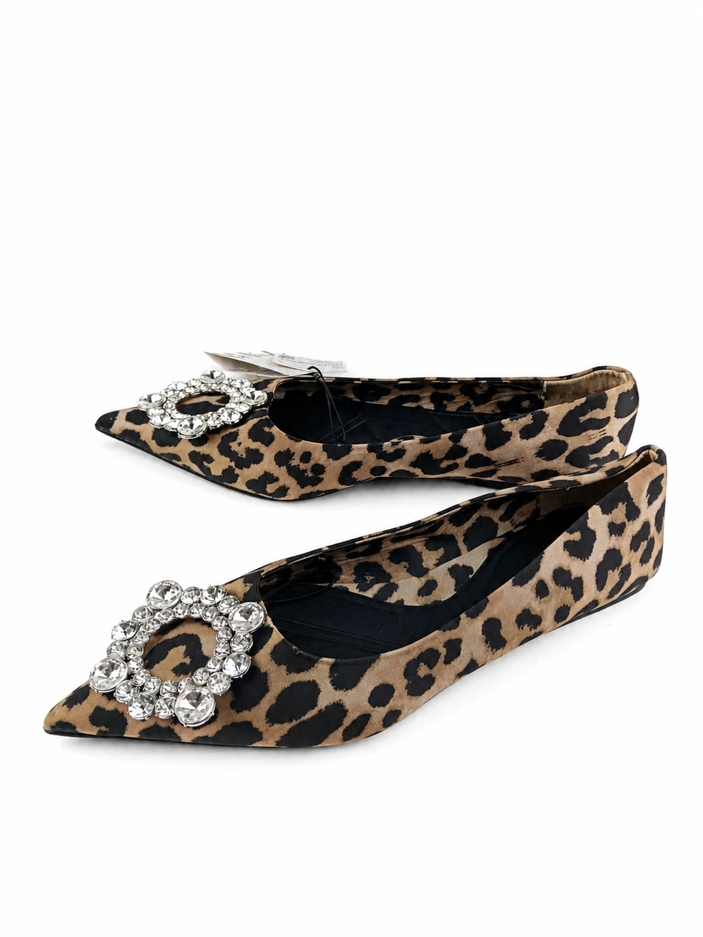 Ballerine leopardate a punta con fibbia di strass Zara - Taglia 38