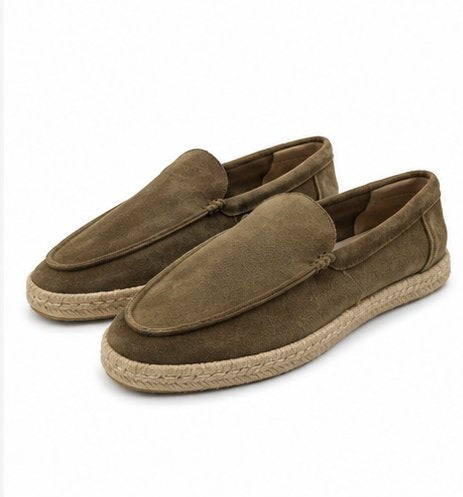 Espadrillas mocassino in camoscio kaki Zara - Taglia 41