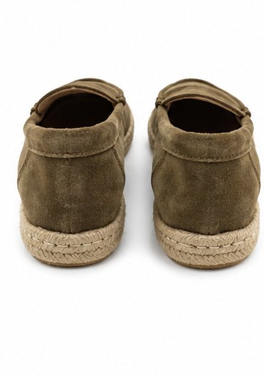 Espadrillas mocassino in camoscio kaki Zara - Taglia 41