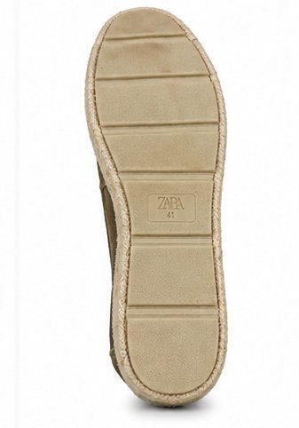 Espadrillas mocassino in camoscio kaki Zara - Taglia 41