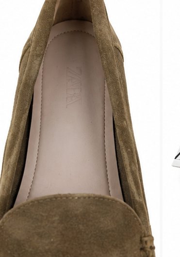 Espadrillas mocassino in camoscio kaki Zara - Taglia 41