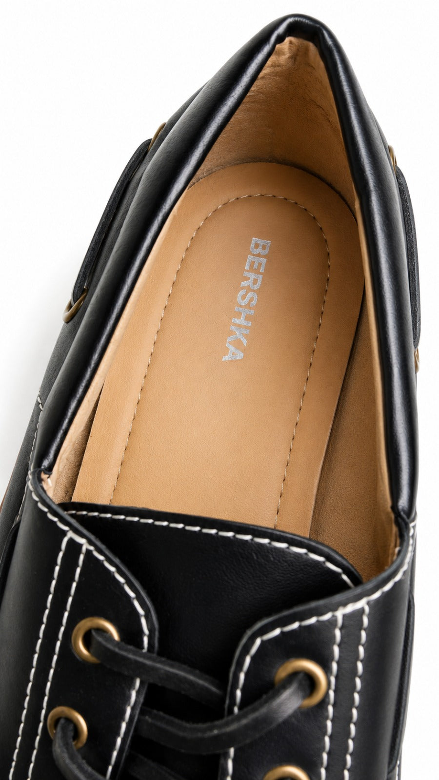 Chaussures Bateau Homme Noires Bershka – Semelle Camel