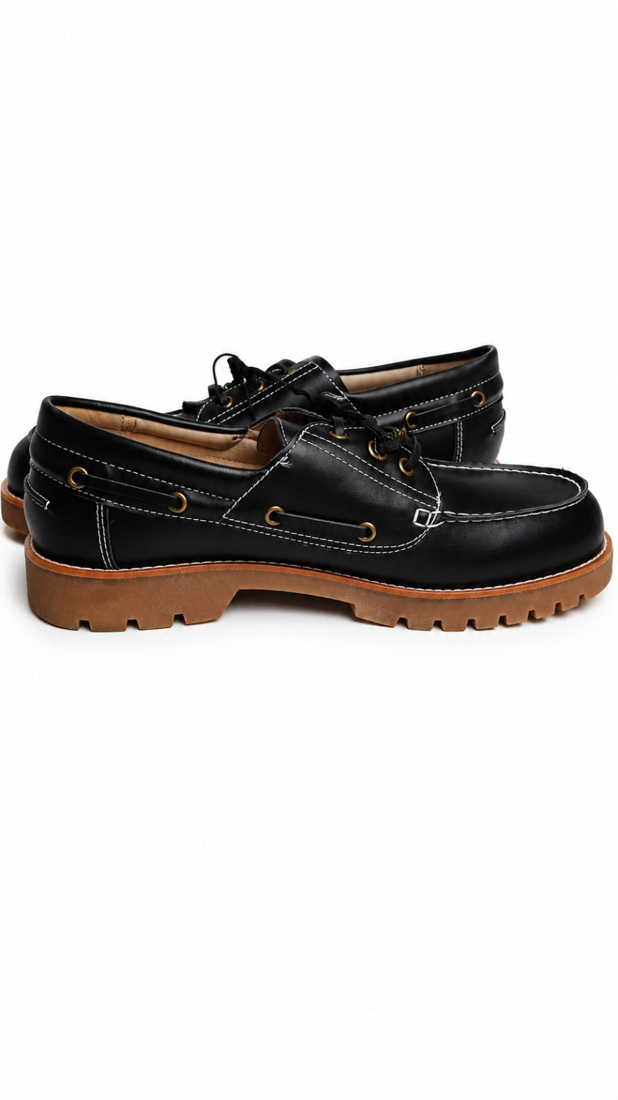 Chaussures Bateau Homme Noires Bershka – Semelle Camel