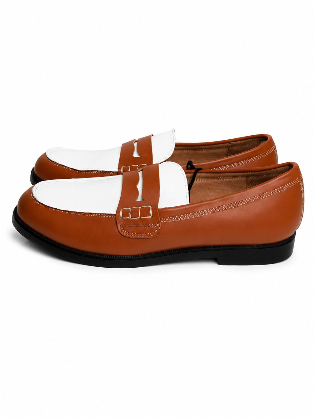 Mocassins Bicolores Homme Bershka – Marron & Blanc