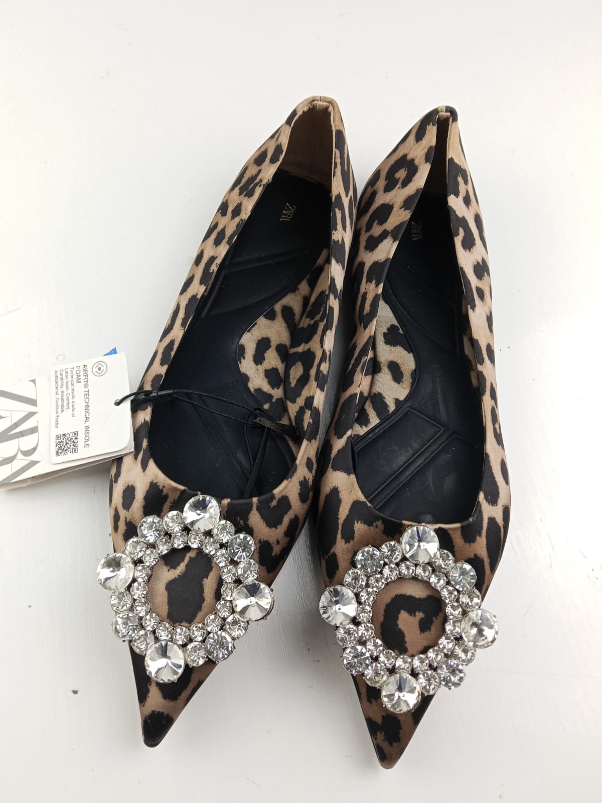 Ballerine leopardate a punta con fibbia di strass Zara - Taglia 38
