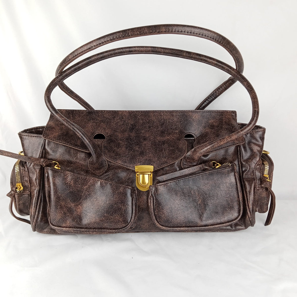Borsa a Mano con Tasche Frontali