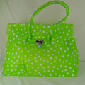 Borsa shopper verde a pois - vista frontale