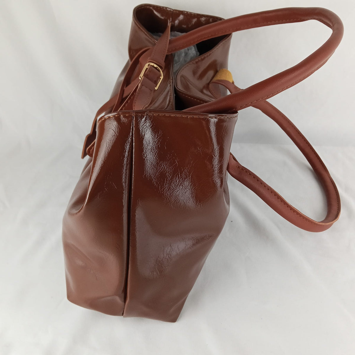 Borsa a Mano Lucida con Manici Lunghi