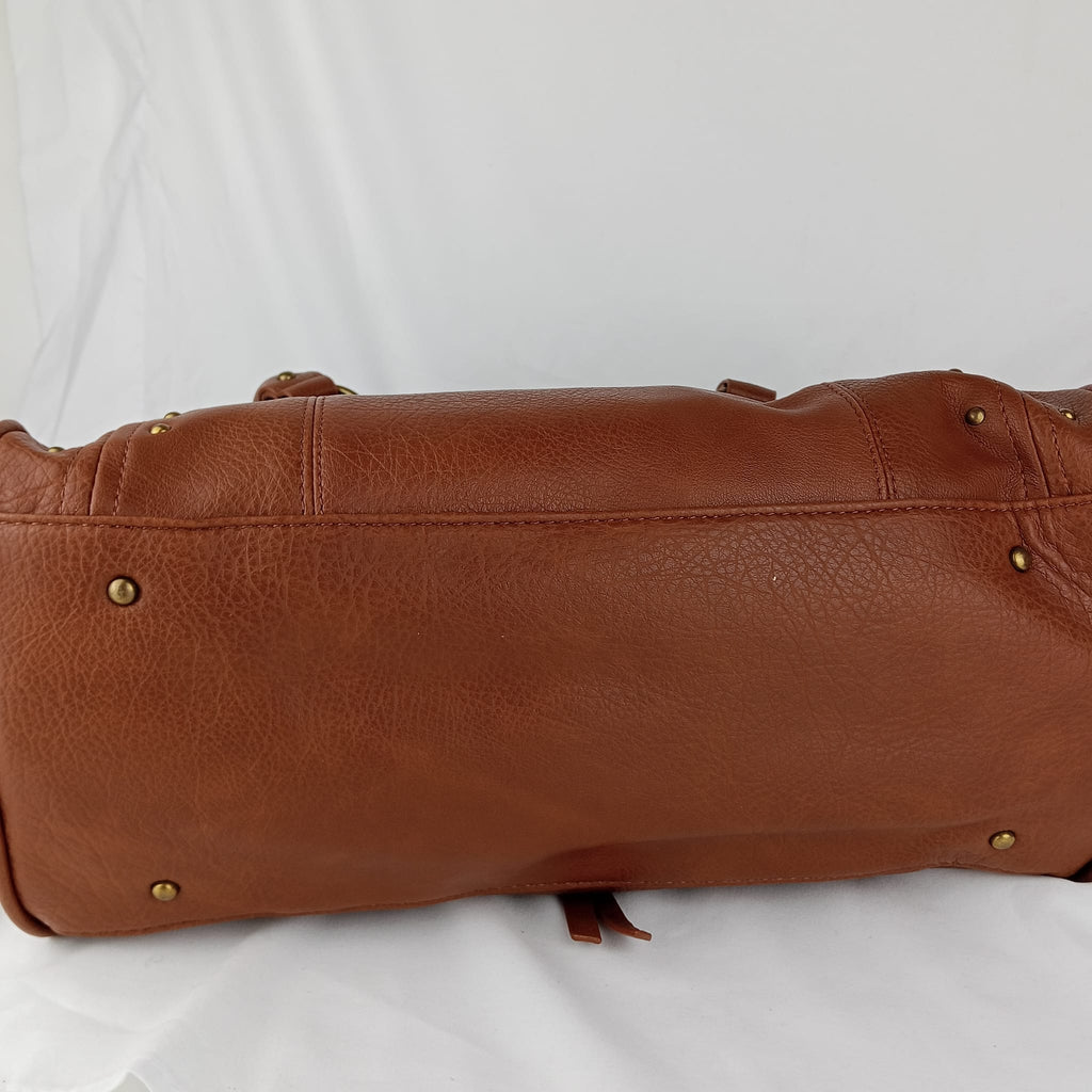 Borsa a mano verde oliva con dettagli dorati - vista 5