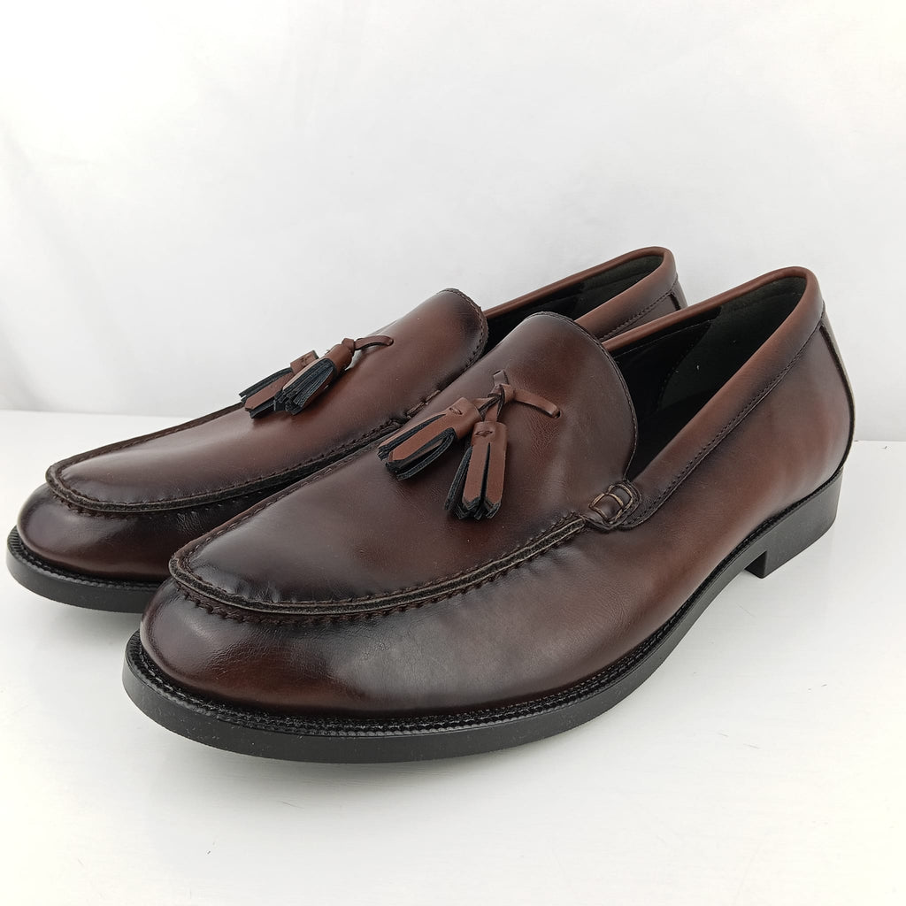 Mocassini Zara marrone scuro con nappine