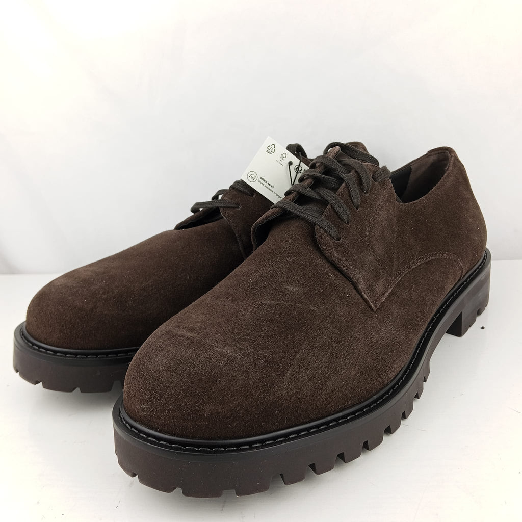 Scarpe stringate Zara marrone scuro effetto scamosciato