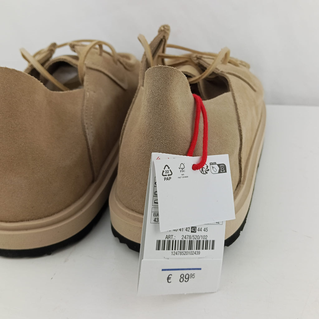 Scarpe stringate Zara beige effetto scamosciato con suola spessa