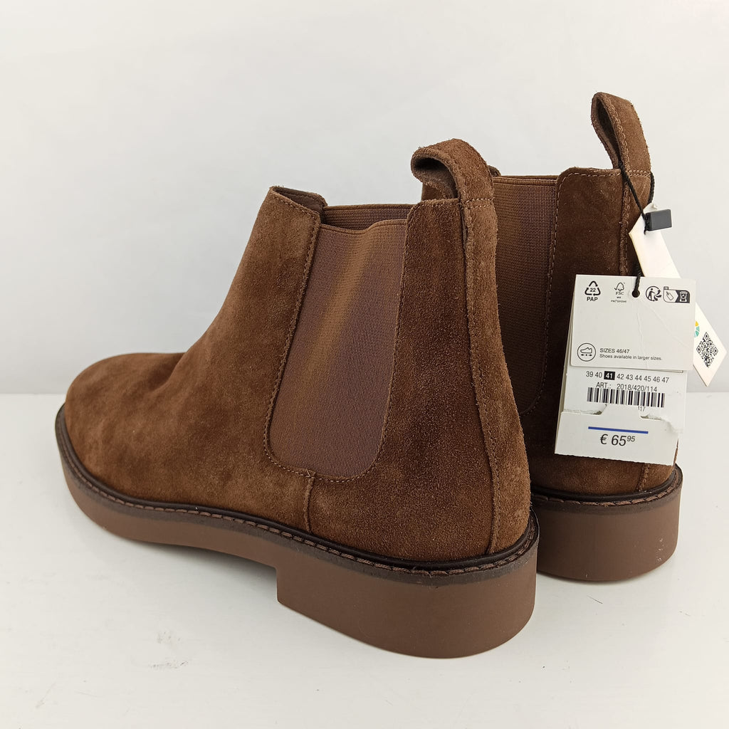 Stivaletti Chelsea Zara marroni effetto scamosciato