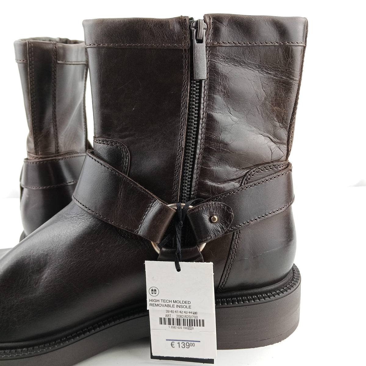 Stivaletti Zara marrone scuro con cinturino e zip laterale