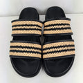 Ciabatte Zara nere e beige con fasce intrecciate