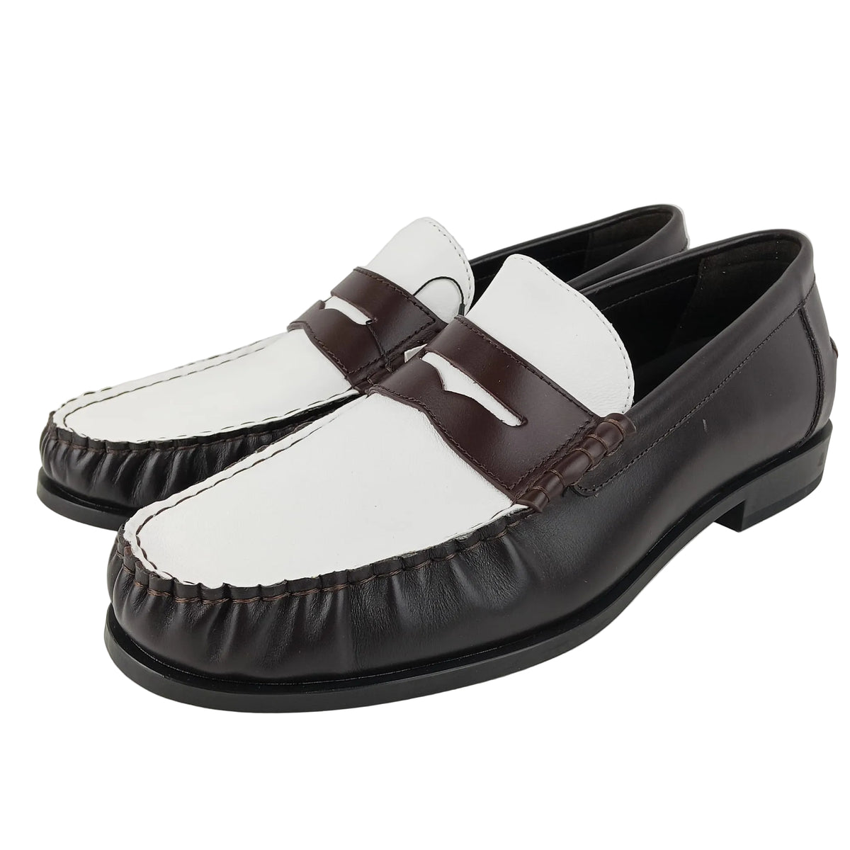 Mocassini Zara bicolore bianco e marrone